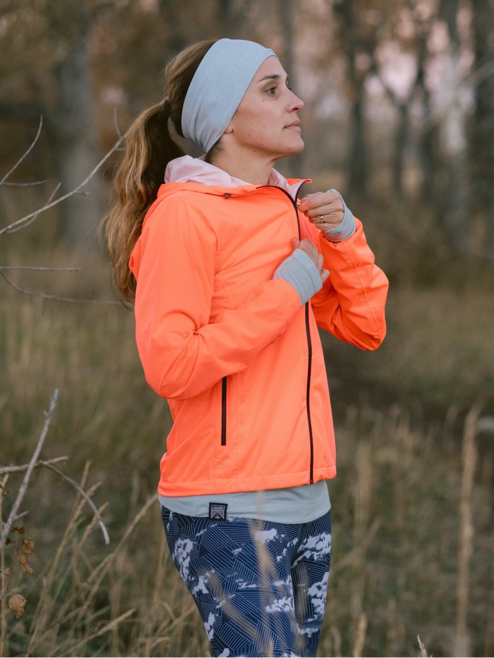 Oiselle say anything jacket neon orange